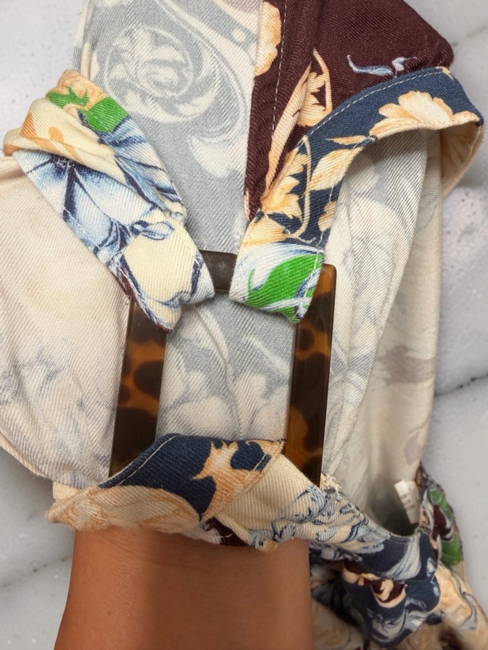 Agua Bendita Gillian Cardumen Mini Dress Cream Blue Boho Floral Cutout Size L - Picture 5 of 6